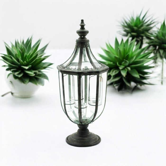 77CM METAL GARDEN LANTERN W TEALIGHT HOLDE