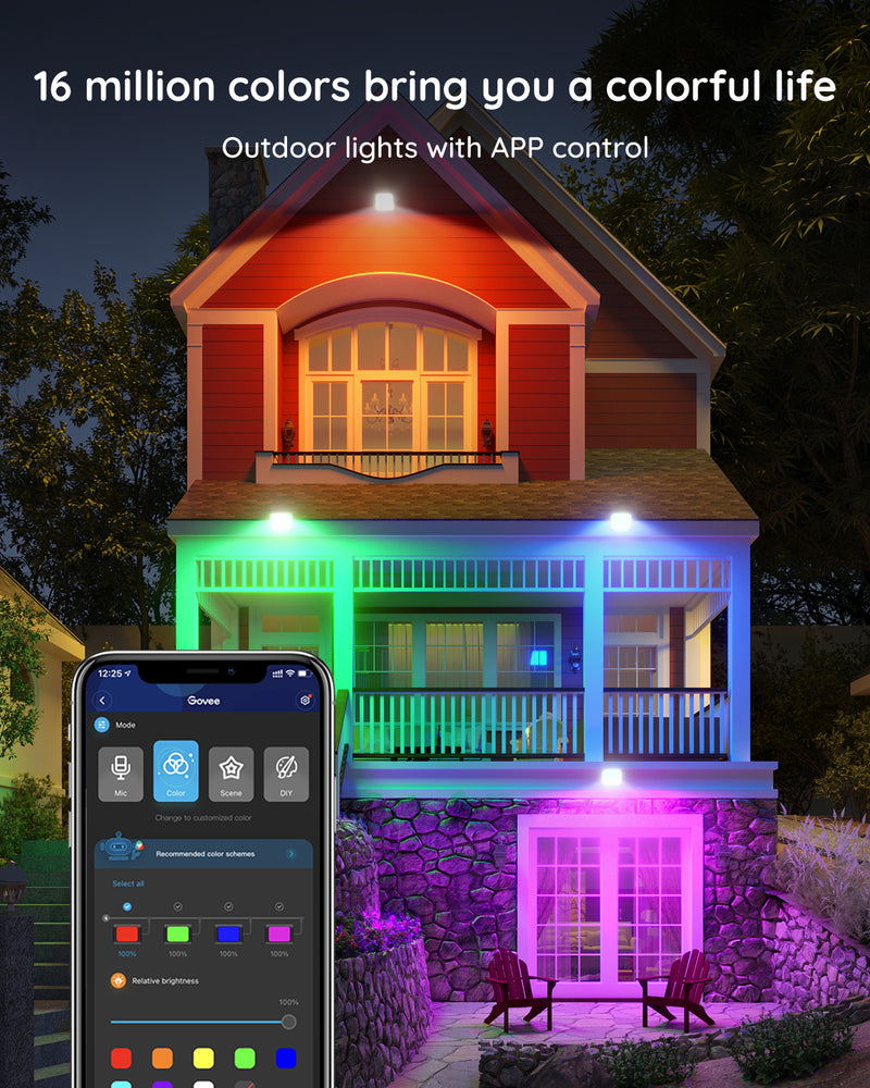 GOVEE RGBICWW LED SMART FLOOD LIGHT 4PCS