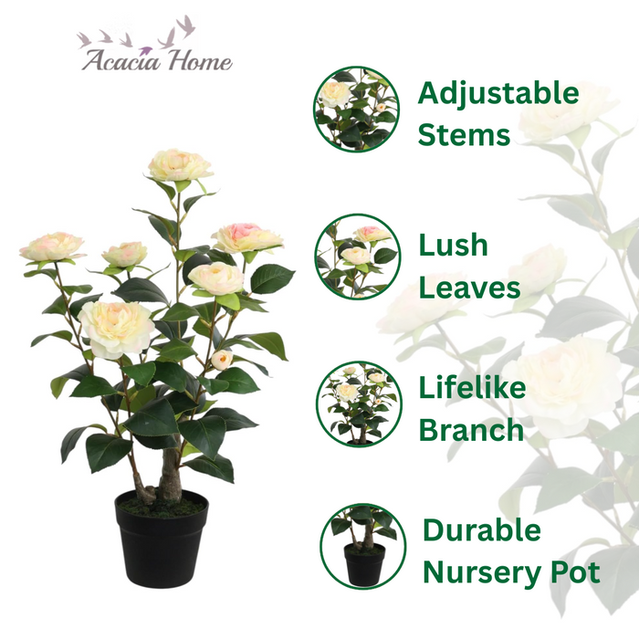 58CM ARTIFICIAL CAMELLIA PLANT