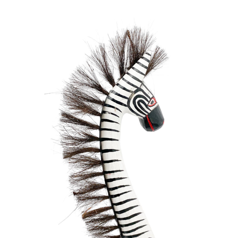 2M HAND CARVED WOODEN ZEBRA