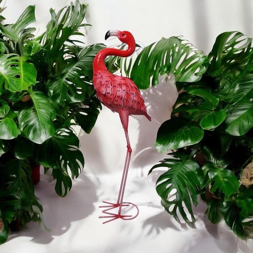 94CM PINK METAL FLAMINGO - InStock