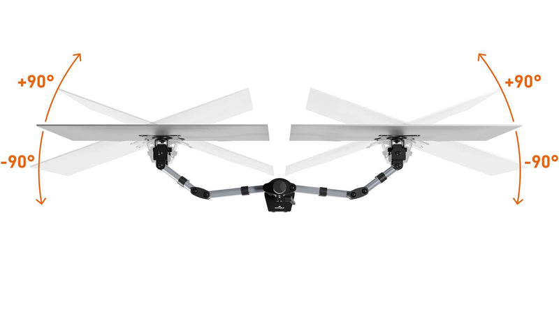 Durable SELECT Monitor Mount Desk Clamp for 2 Screens | 13 - 27" | Gloss Silver
