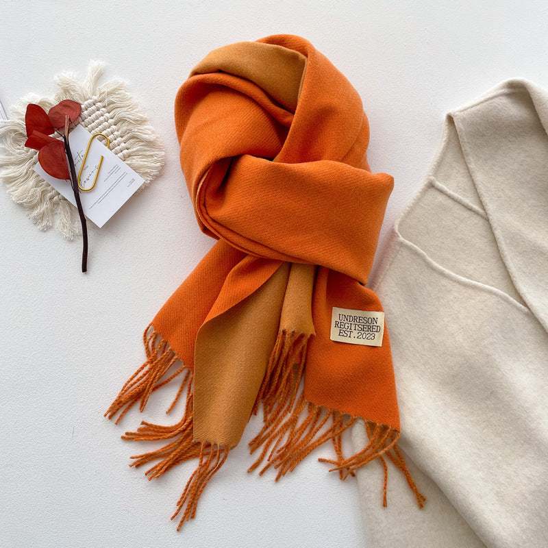 Double-sided Solid-color Scarf For Women