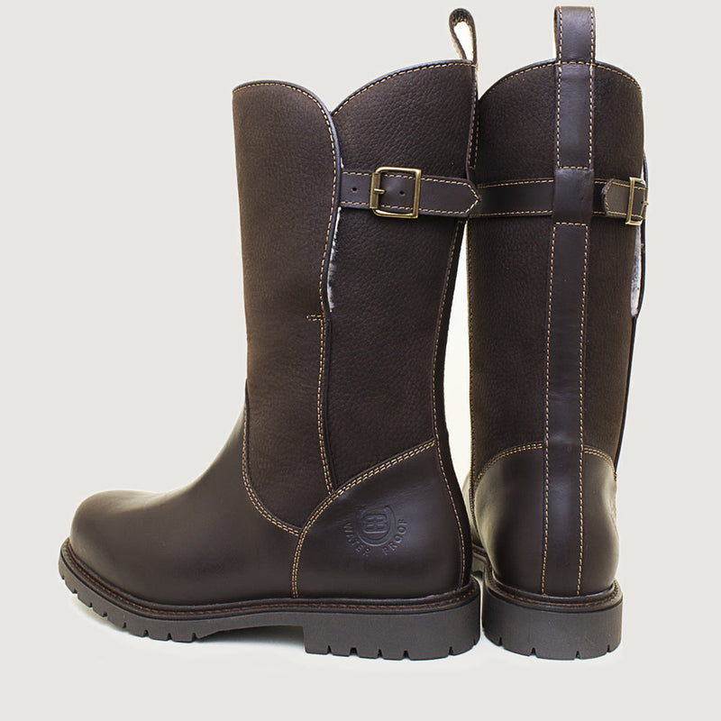 Quebec Waterproof Zip-up Wool Lined Boots - Brown