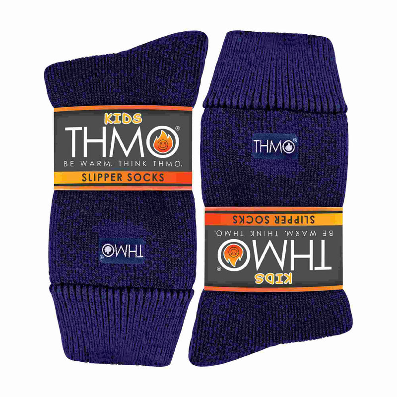 1 Pack Kids Indoor Thermal Slipper Socks with Grips (3 Sizes)