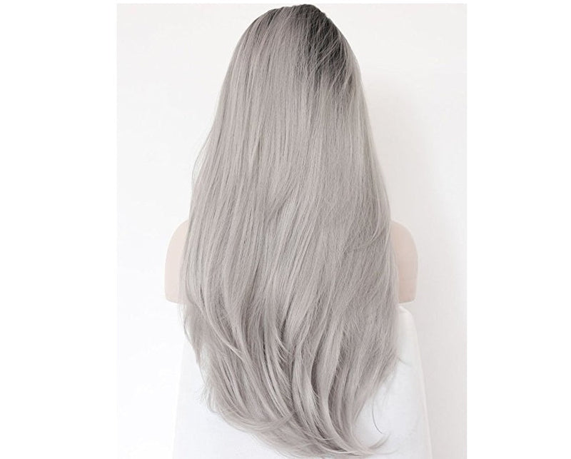 Grey Hand-Hooked Lace Wig