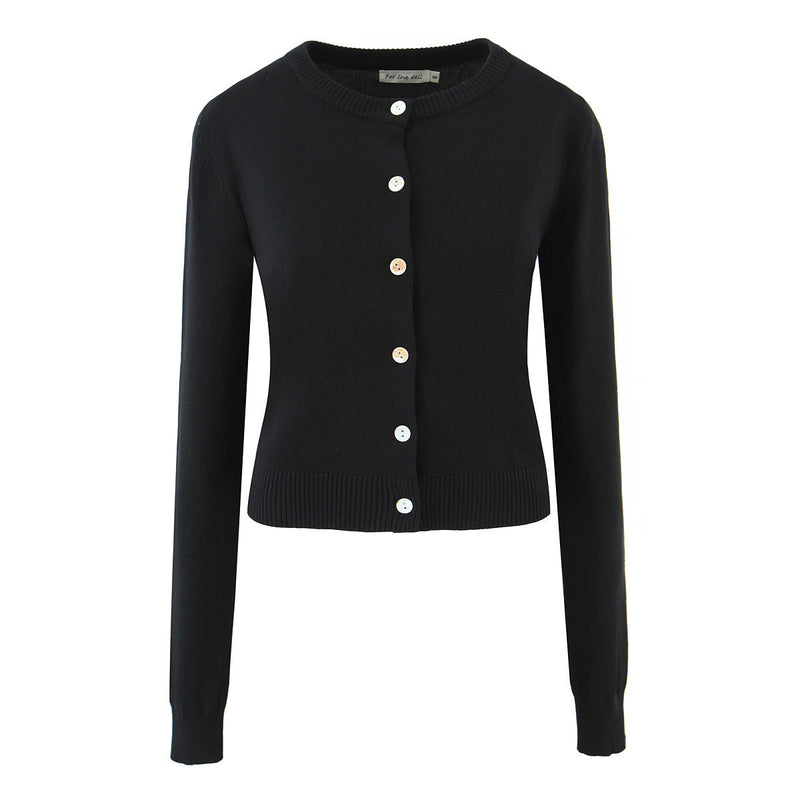 Women's Retro Multi-color Round Neck Long Sleeve Jacket