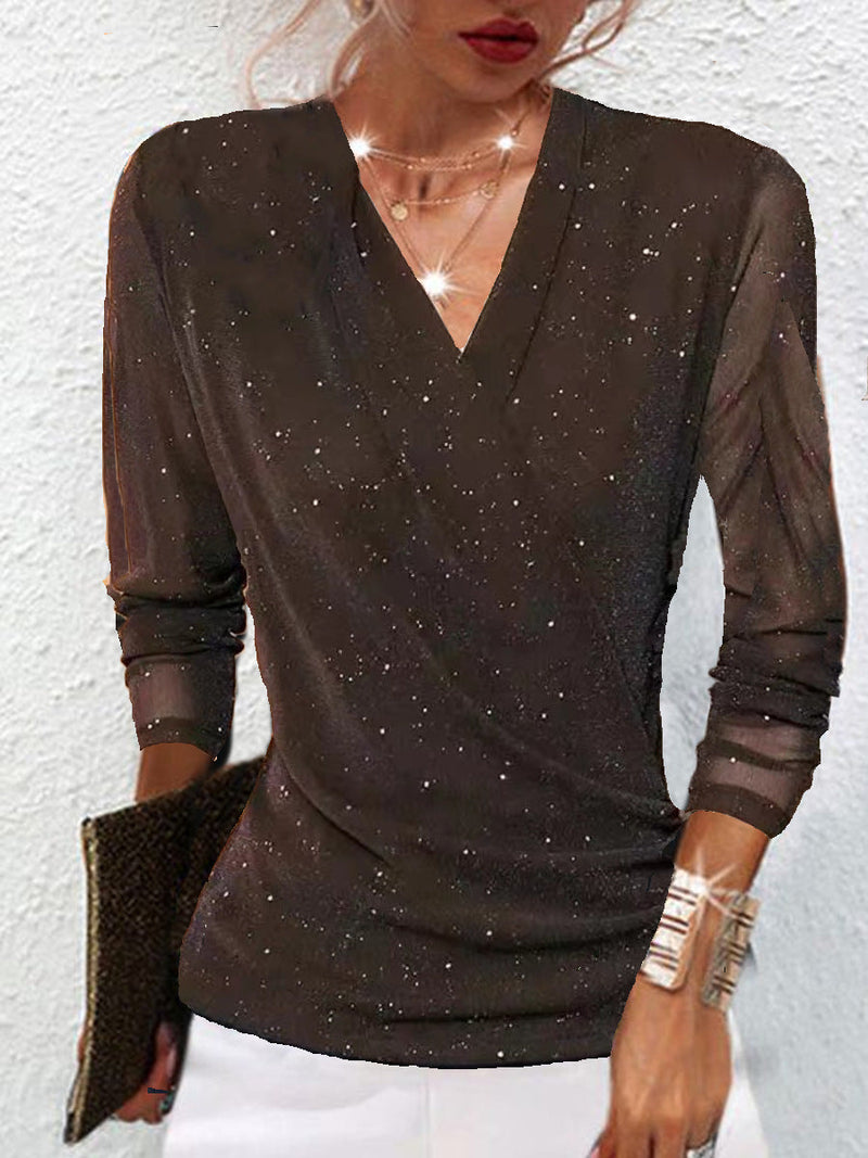 Women's Cross V-Neck Mesh Base Top