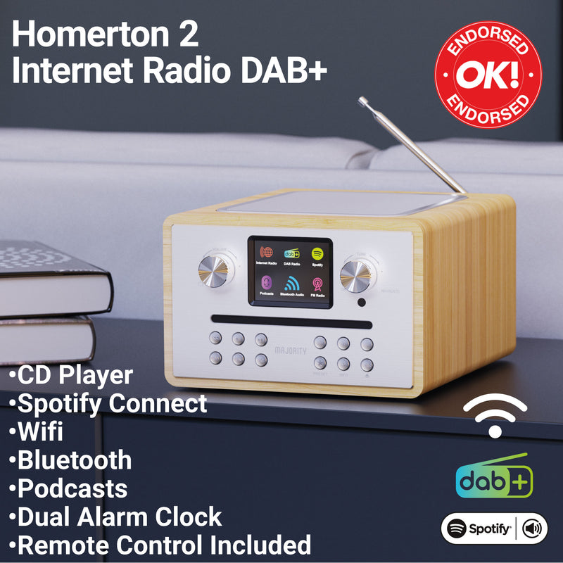 MAJORITY HOMERTON 2 MUSIC SYSTEM OAK