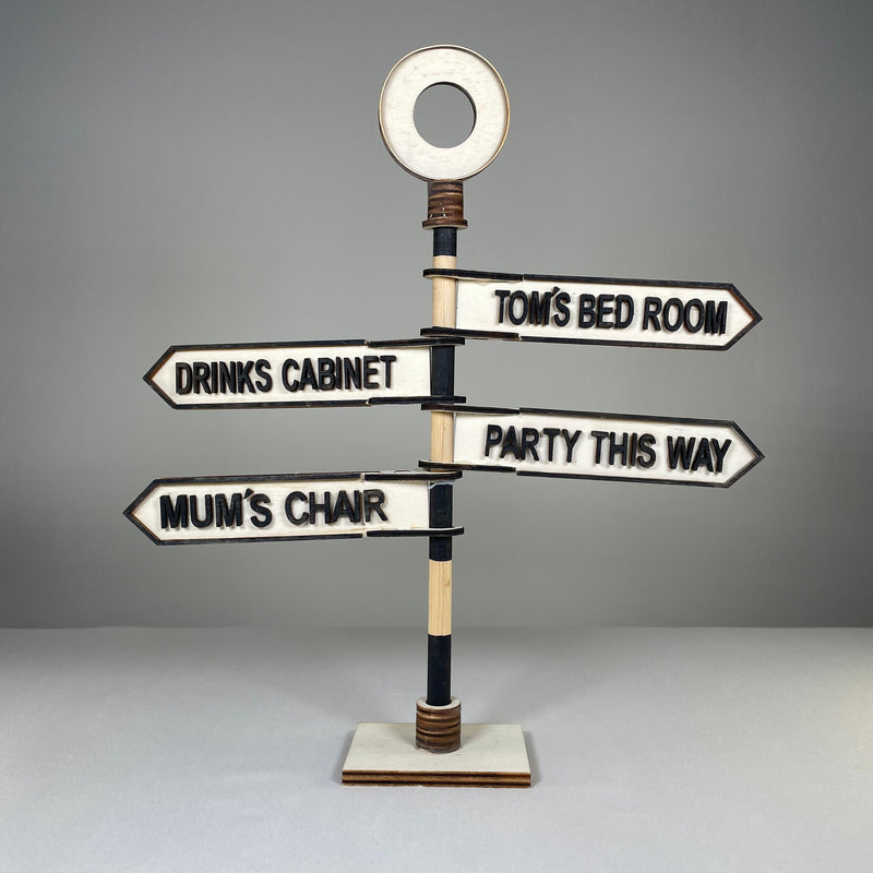 Traditional Direction Sign - Handmade Ornament