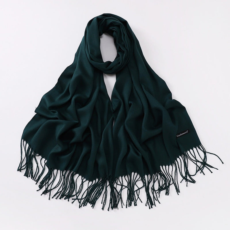 Autumn And Winter Cashmere-like Solid Color Long Scarf