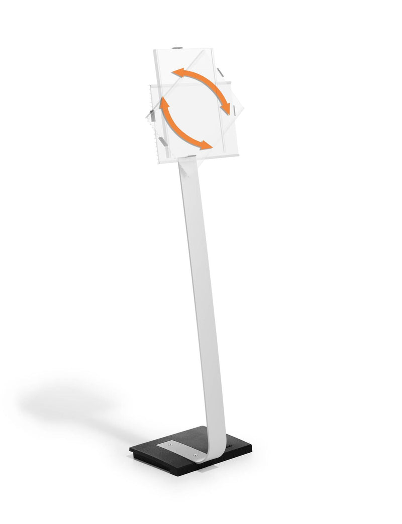 Durable INFO SIGN Aluminium Display Panel Info Floor Stand A4 | 1.18m | Silver