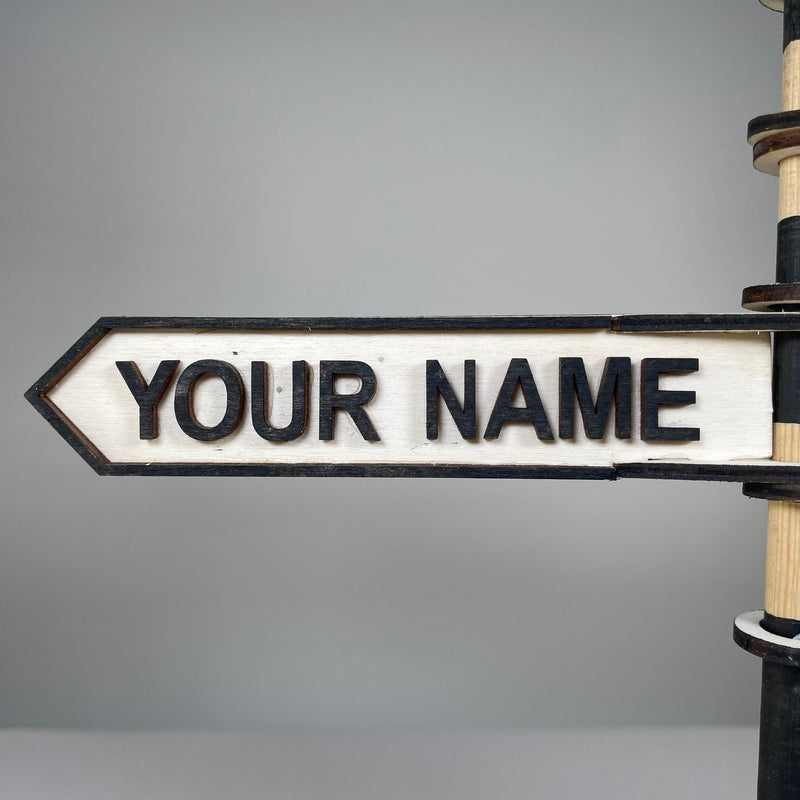 Traditional Direction Sign - Handmade Ornament