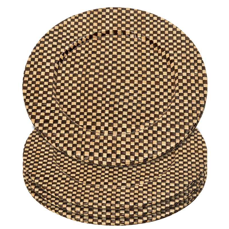 Black and Natural Charger Plate | Pandanus