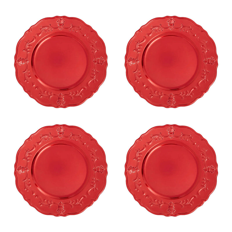 Red Baroque Charger Plate | Dia