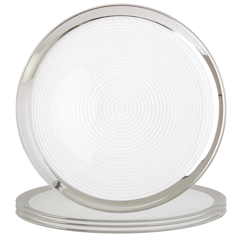 Ida Set of Four 32cm Dia Embossed Coupe Charger Plates