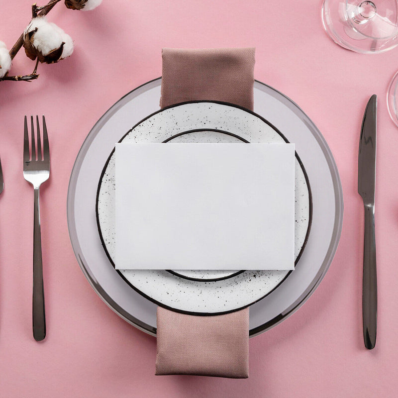 Ida Set of Four 33cm Dia Plain Charger Plates with Silver Rims