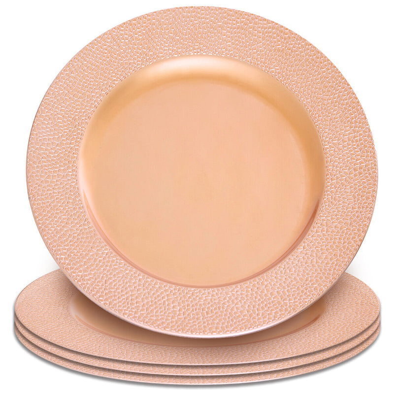 Rose Gold Pebble Effect Charger Plate | Dia