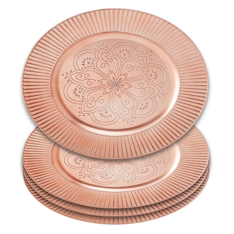 Set of 4 Rose Gold Charger Plates | Redbud