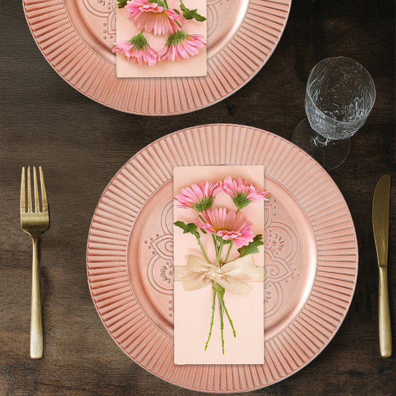 Set of 4 Rose Gold Charger Plates | Redbud
