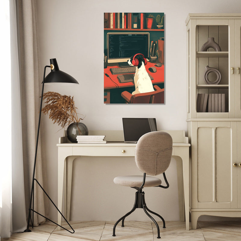 Tech-Savvy Pup Canvas