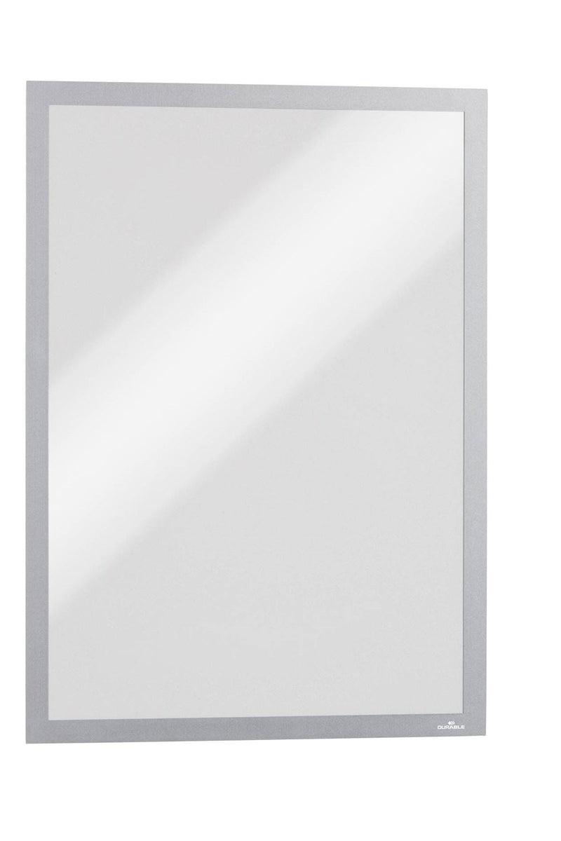 Durable DURAFRAME Magnetic Signage Frame for Metal | 5 Pack | A3 Silver