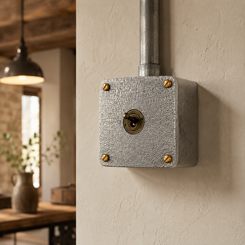 Single Gang Solid Cast Metal Surface Mounted Conduit Light Switch Industrial 2 Way