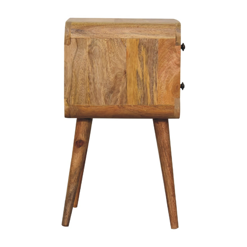 Artisan Furniture Solid Wood Mini Oak-ish Curved Bedside