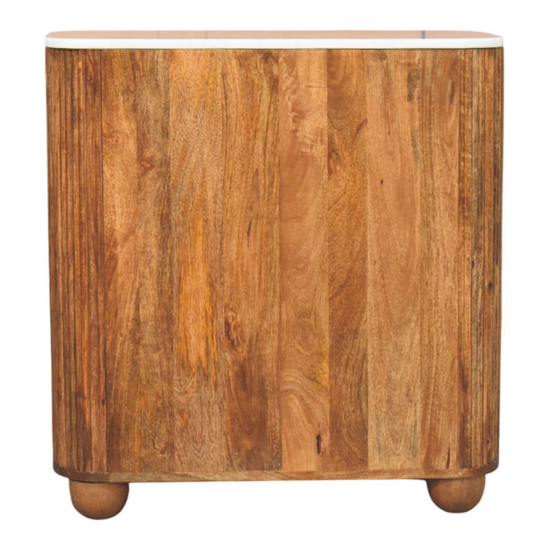 Artisan Furniture Solid Wood Beaumont Marble Chest, 3 Drawers, Brown & White