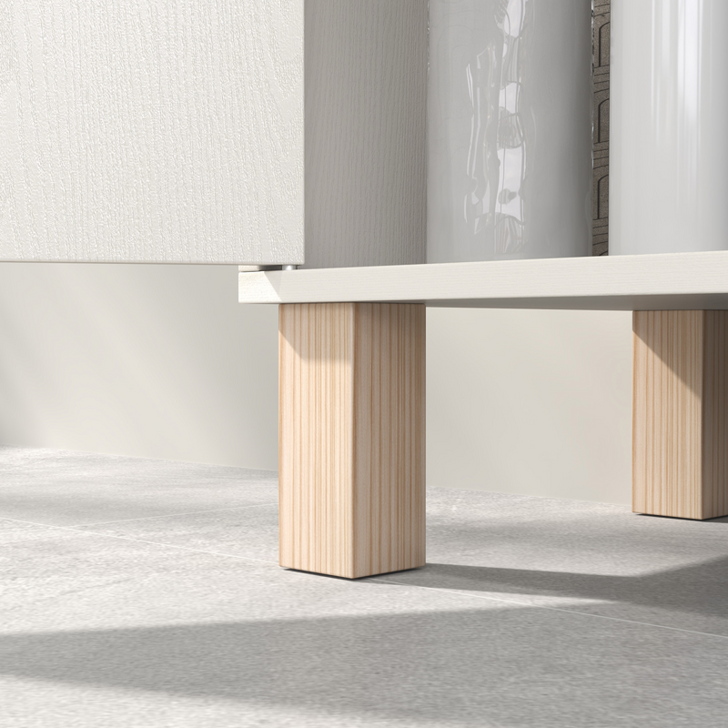 HOMCOM Under Sink Bathroom Cabinet for Basin without Pedestal, Cream White