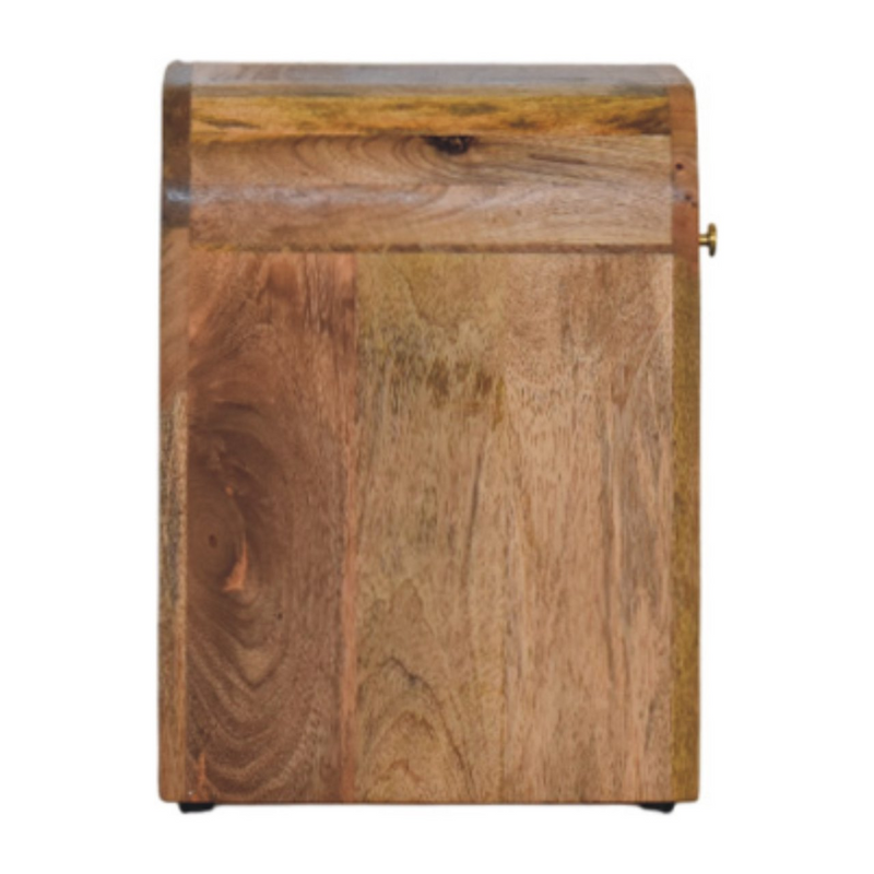 Artisan Furniture Solid Wood Mini Darcy Oak-ish Nightstand with Curved Edges
