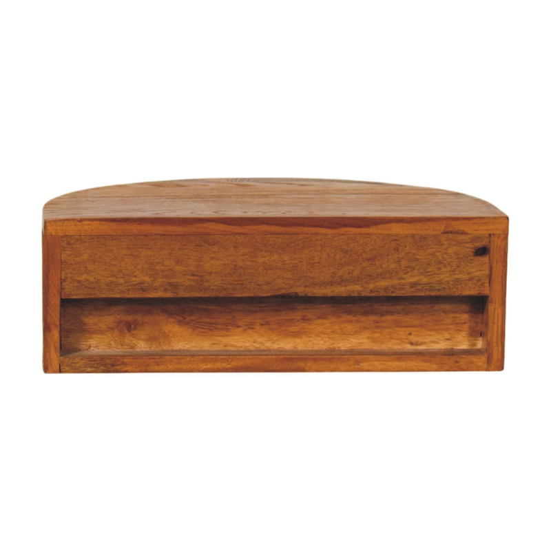 Artisan Furniture Solid Wood Ring Pull Wall Nightstand, 1 Drawer, Brown