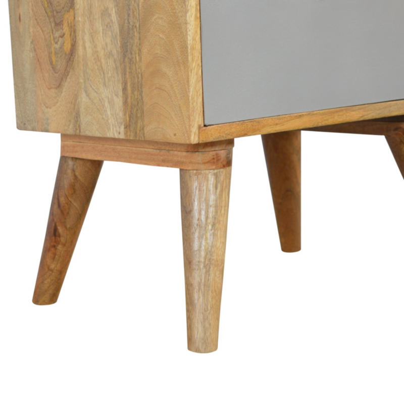 Artisan Furniture Solid Wood Grey and White Cut-out Bedside