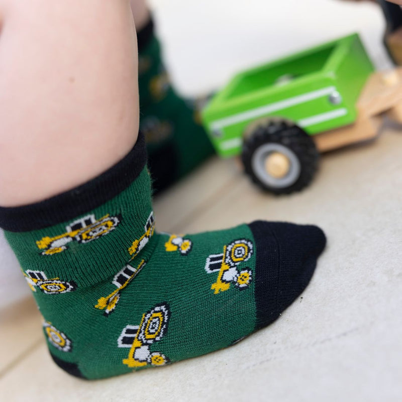 Children's Tractor Bamboo Socks