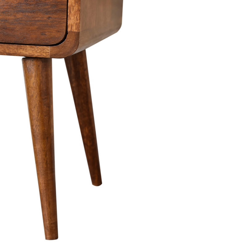 Artisan Furniture Solid Wood Mini Chestnut Curved Bedside