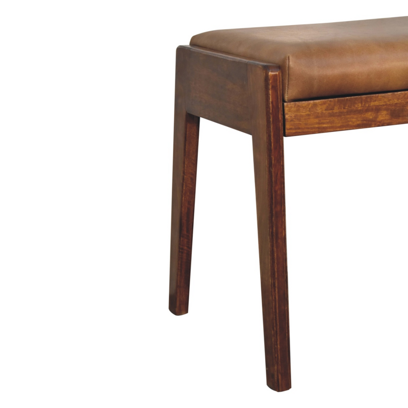 Artisan Furniture Solid Mango Wood Buffalo Hallway Footstool
