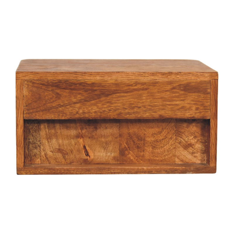 Artisan Furniture Solid Wood Aurelia Wall Bedside, 1 Drawer, Brown