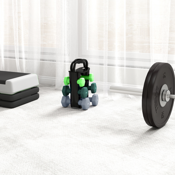 SPORTNOW Dumbbells Set with Storage Rack, 2 x 1kg, 2 x 2kg, 2 x 3kg, Green