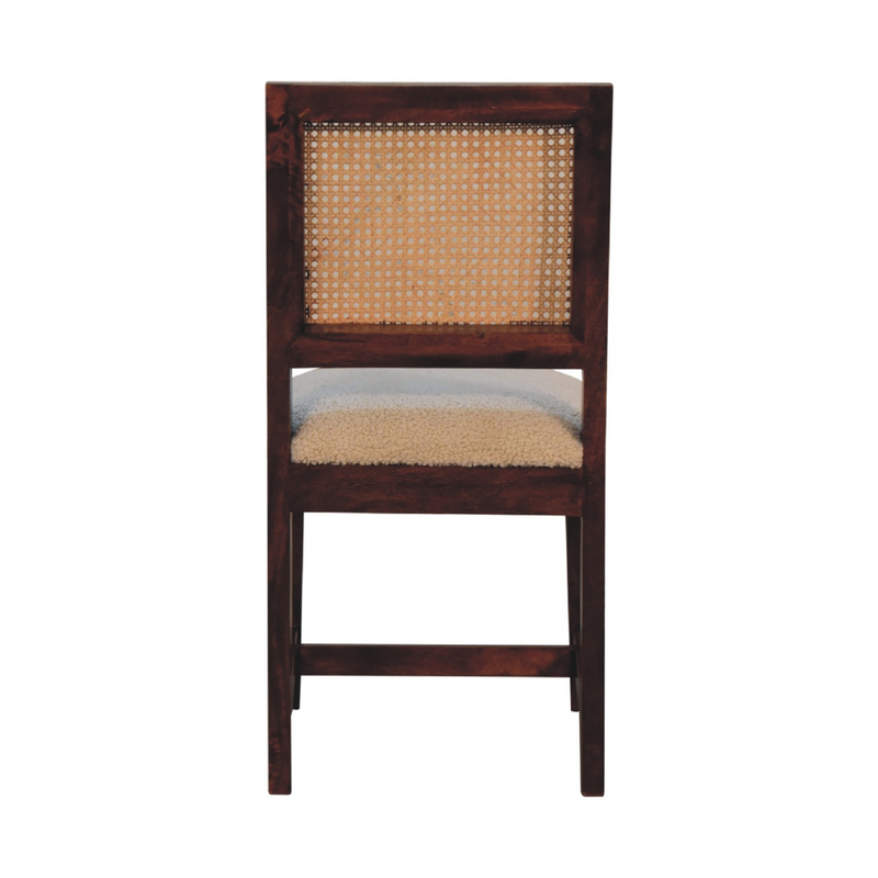 Artisan Furniture Solid Wood Cream Boucle Rattan Chair