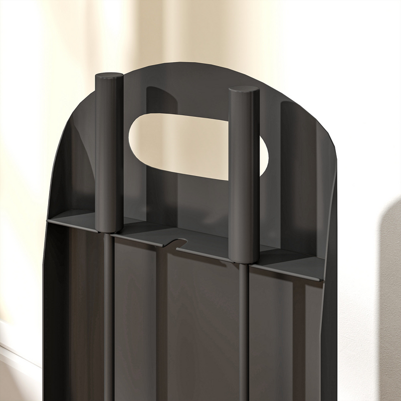 Outsunny 4 PCS Fireplace Companion Set, Metal Fireside Companion Set, Black