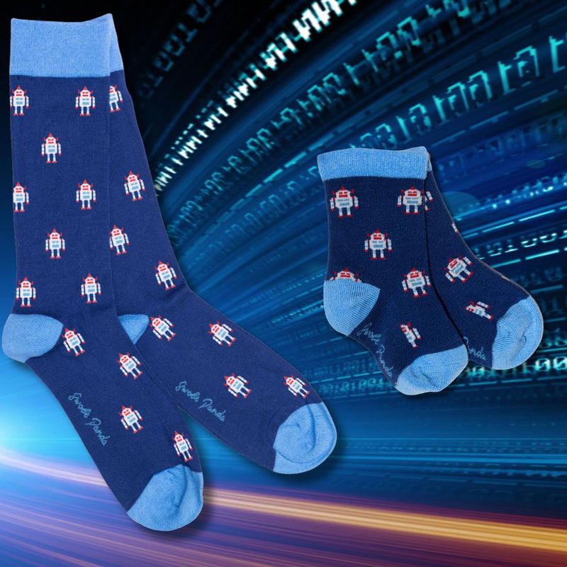 Robot Matching Bamboo Socks (Adult & Child)