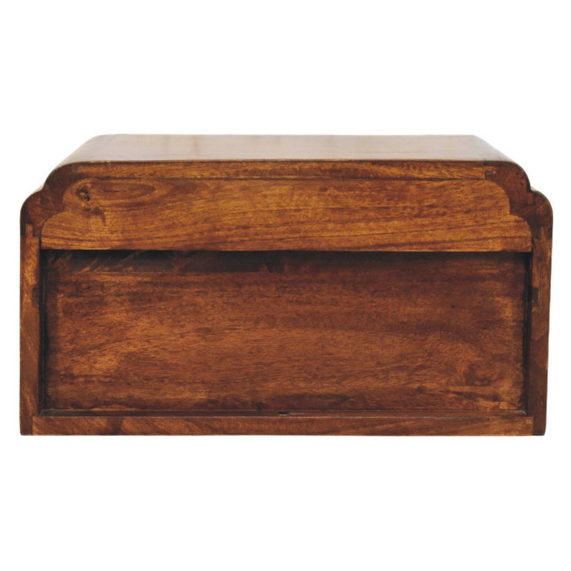 Artisan Furniture Solid Wood Avora Wall-Mounted Chestnut Bedside, 1 Drawer & 1 Shelf, Brown
