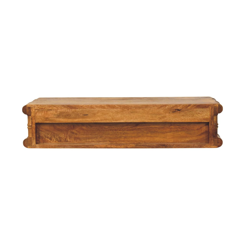 Artisan Furniture Solid Wood Bamboo Wall-Mounted Console, 2 Drawers, Brown
