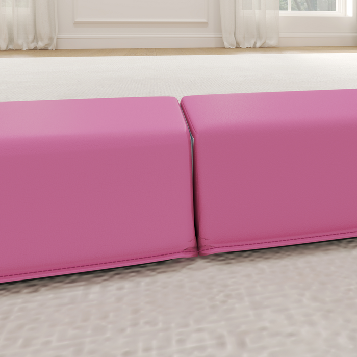 SPORTNOW 7.7FT Folding Gymnastics Balance Beam with Anti-Slip Base, Pink