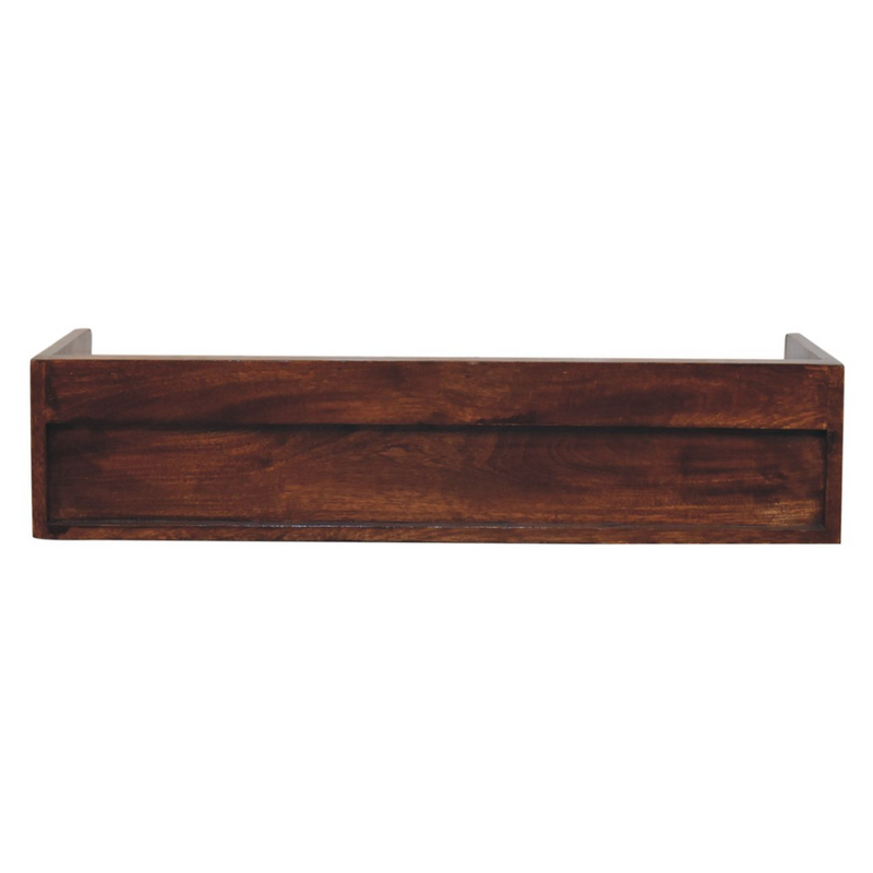 Artisan Furniture Solid Wood Belmont Wall-Mounted Console Shelf, 1 Drawer, Dark Brown