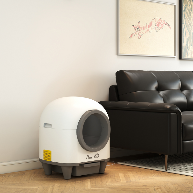 PawHut 80L Self Cleaning Cat Litter Tray with APP Control Safety Protection