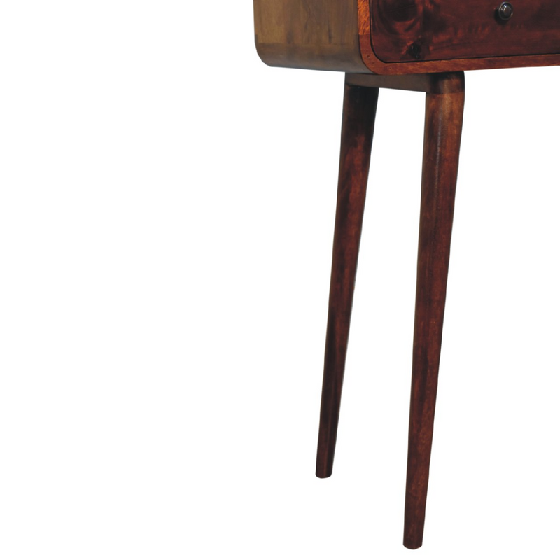 Artisan Furniture Solid Mango Wood Chestnut Curved Hallway Table