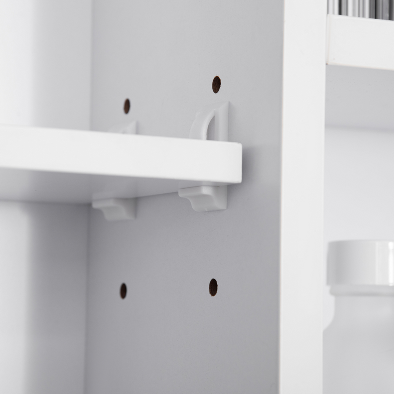 kleankin Bathroom Cabinet Wall Mount Storage organiser Mirror Shelves White