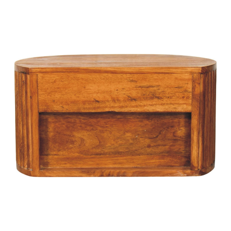 Artisan Furniture Solid Wood Oval Wall Nightstand, 1 Drawer & 1 Shelf, Brown