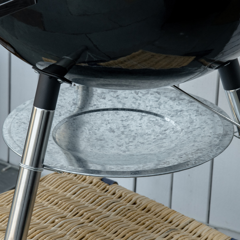 Outsunny Portable Kettle Charcoal Grill BBQ Smoker w/ Cover, Lid, & Thermometer